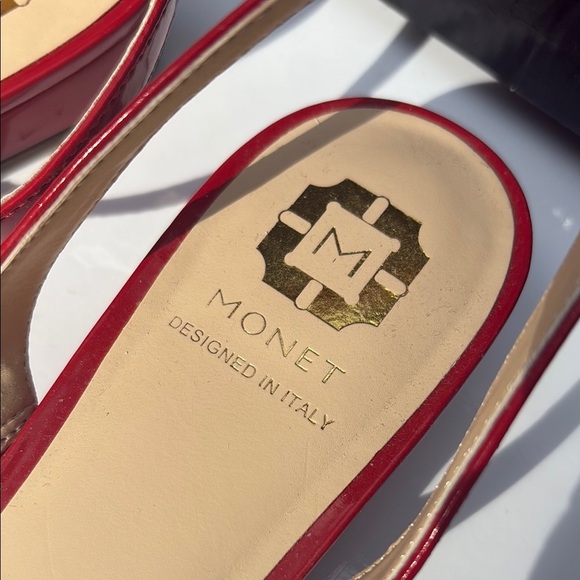 Monet Red Floral Slingback Leather Flats ❤️ - Picture 4 of 8
